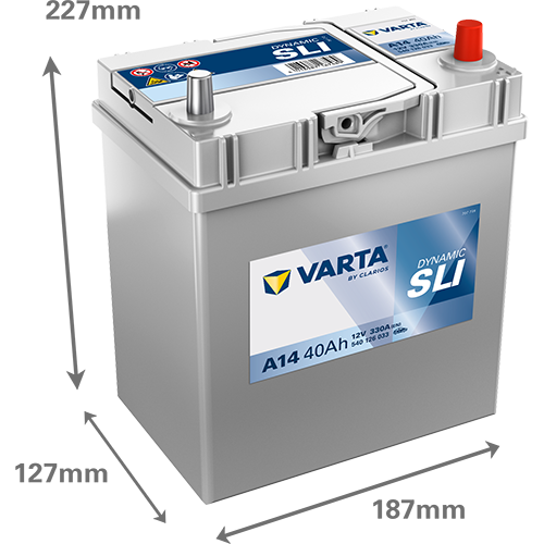 Varta Akü 12V 40Ah İNCE (A14) - Görsel 2